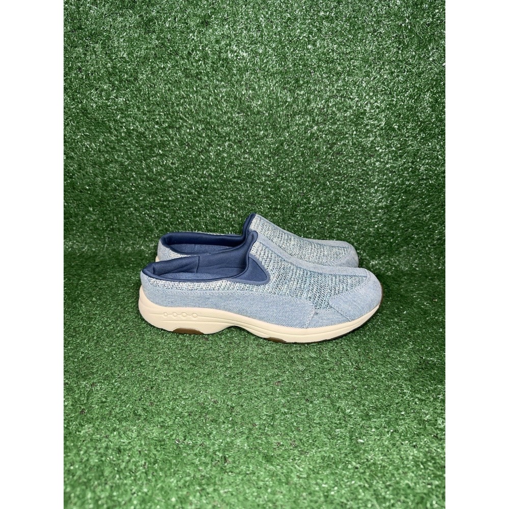 Easy Spirit Shoes Women Size 8.5 Traveltime Blue Casual Slip On Mule Clogs Suede